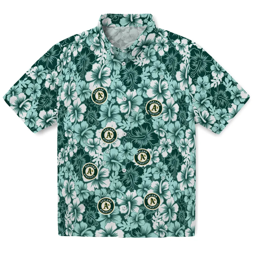 Oakland Athletics Hawaiian Shirt - Hibiscus Blooms | Moonbestprint