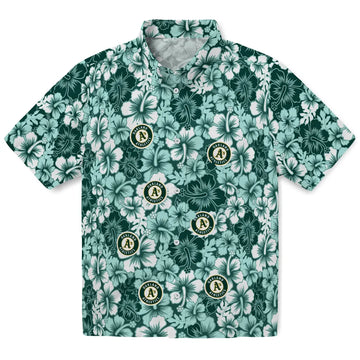 Oakland Athletics Hawaiian Shirt - Hibiscus Blooms | Moonbestprint