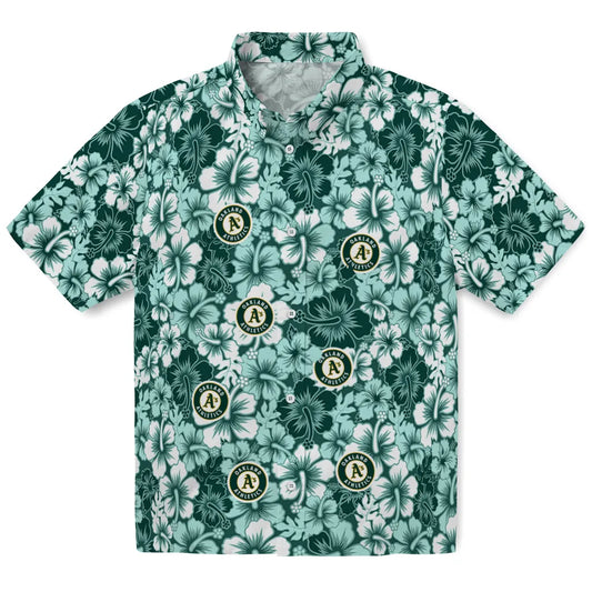 Oakland Athletics Hawaiian Shirt - Hibiscus Blooms | Moonbestprint