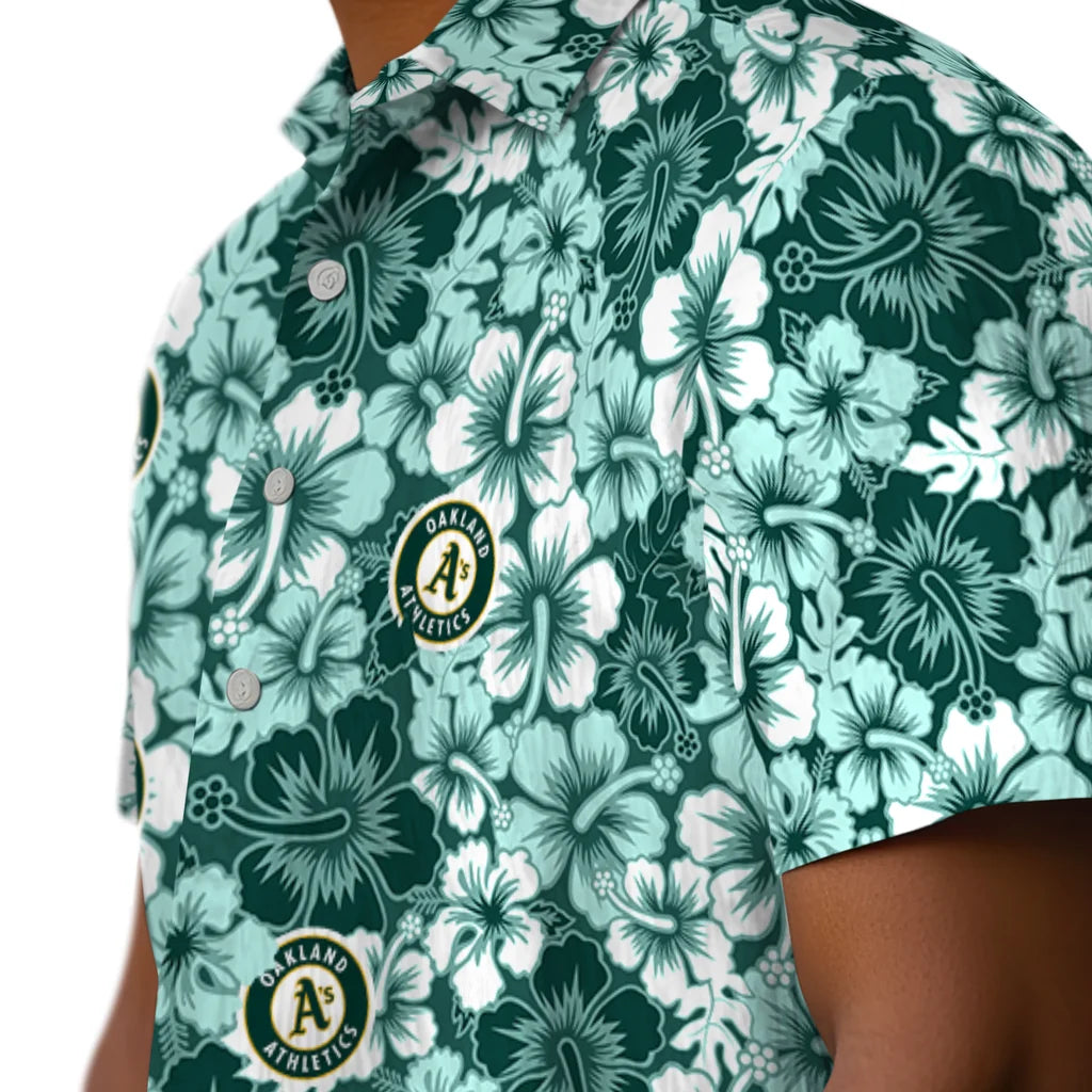 Oakland Athletics Hawaiian Shirt - Hibiscus Blooms | Moonbestprint