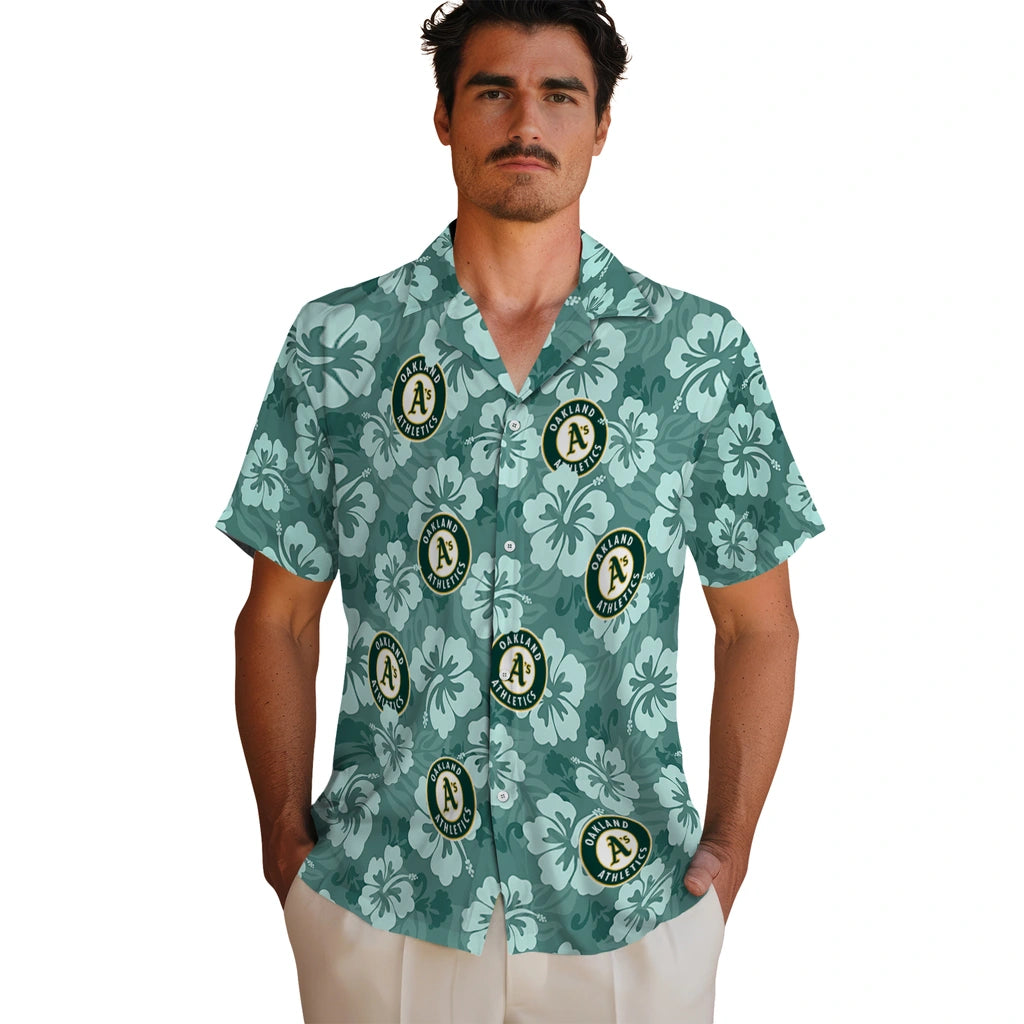 Oakland Athletics Hawaiian Shirt - Hibiscus Cluster | Moonbestprint