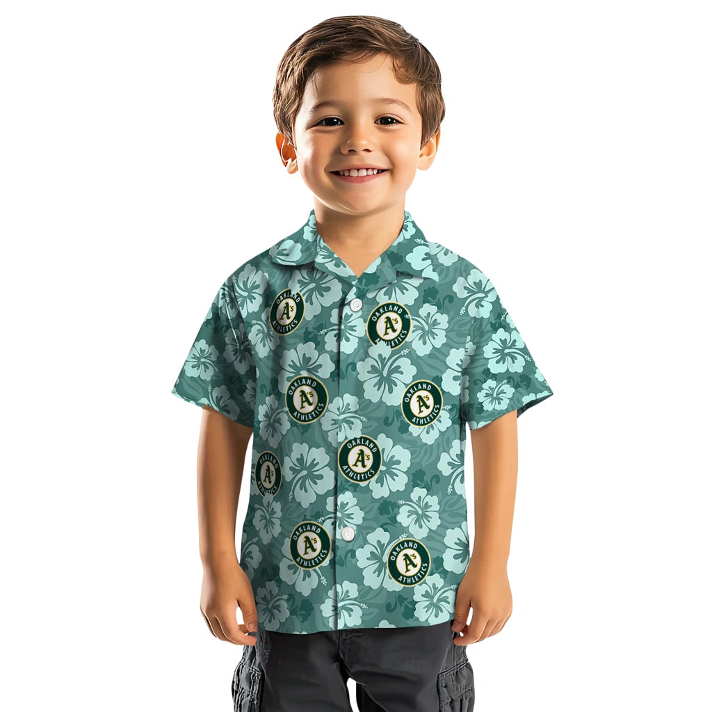 Oakland Athletics Hawaiian Shirt - Hibiscus Cluster | Moonbestprint