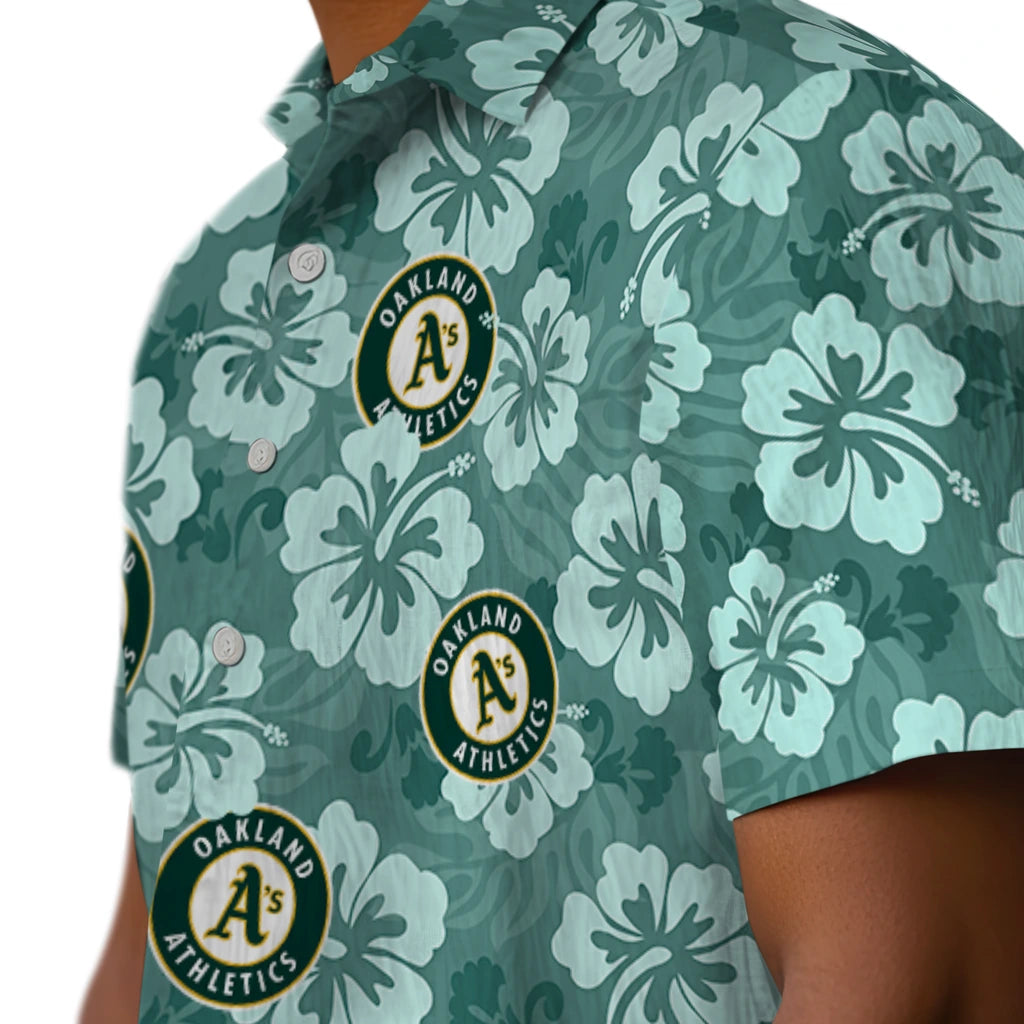 Oakland Athletics Hawaiian Shirt - Hibiscus Cluster | Moonbestprint