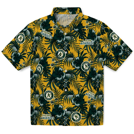 Oakland Athletics Hawaiian Shirt - Hibiscus Exotic | Moonbestprint