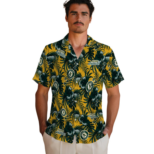 Oakland Athletics Hawaiian Shirt - Hibiscus Exotic | Moonbestprint