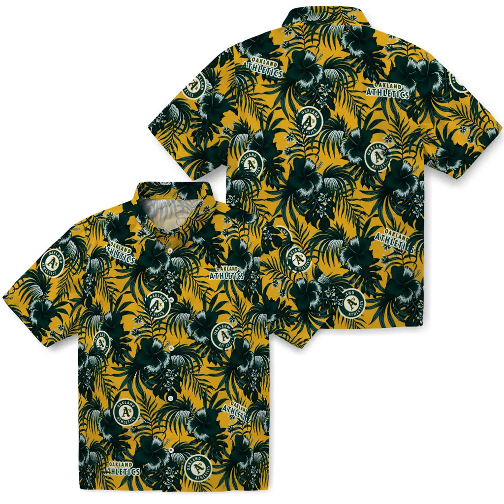Oakland Athletics Hawaiian Shirt - Hibiscus Exotic | Moonbestprint
