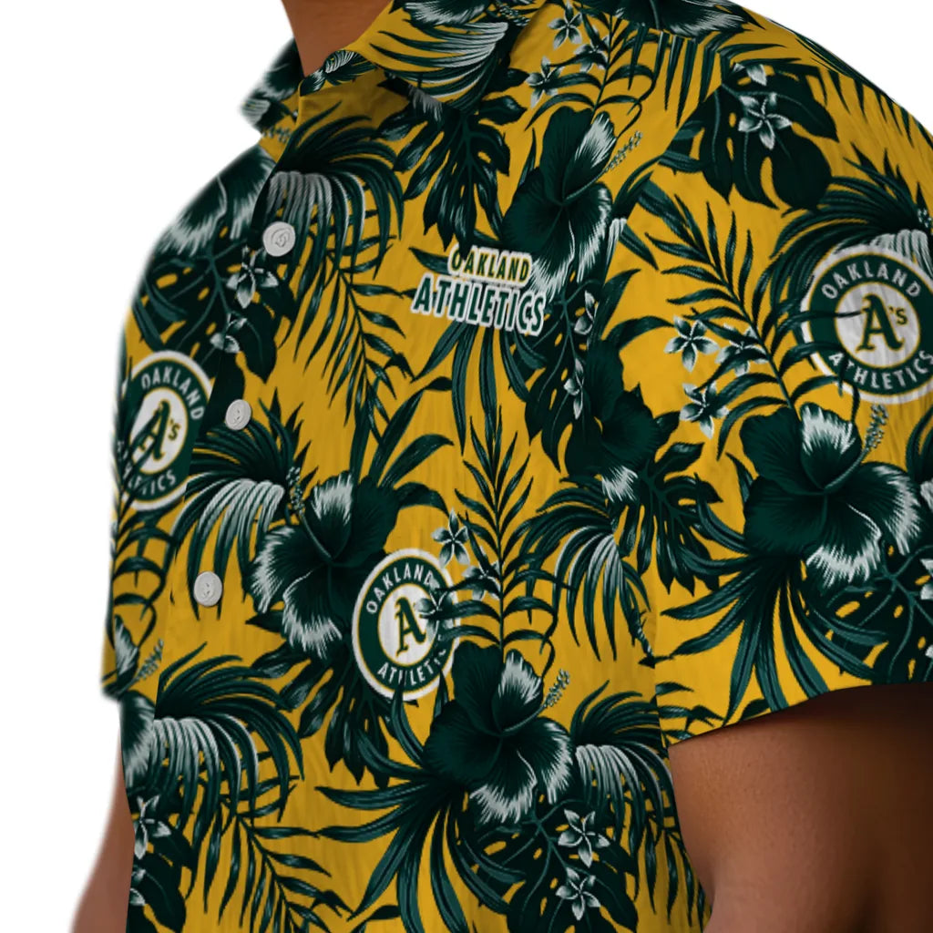 Oakland Athletics Hawaiian Shirt - Hibiscus Exotic | Moonbestprint