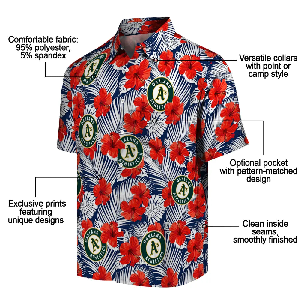Oakland Athletics Hawaiian Shirt - Hibiscus Fiesta | Moonbestprint