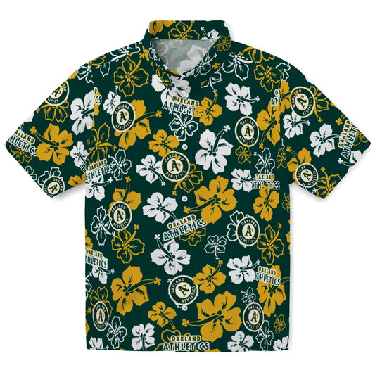 Oakland Athletics Hawaiian Shirt - Hibiscus Flower Design | Moonbestprint