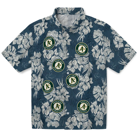 Oakland Athletics Hawaiian Shirt - Hibiscus Flowers | Moonbestprint