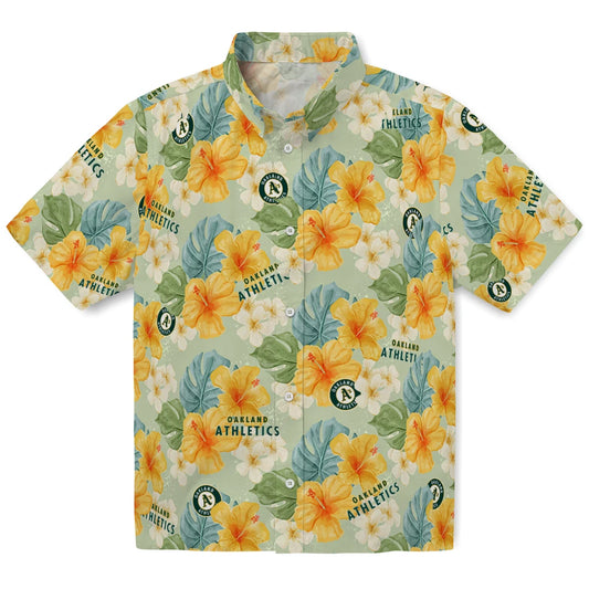 Oakland Athletics Hawaiian Shirt - Hibiscus Mood | Moonbestprint