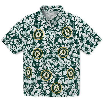 Oakland Athletics Hawaiian Shirt - Hibiscus Motif | Moonbestprint