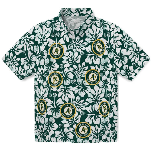 Oakland Athletics Hawaiian Shirt - Hibiscus Motif | Moonbestprint