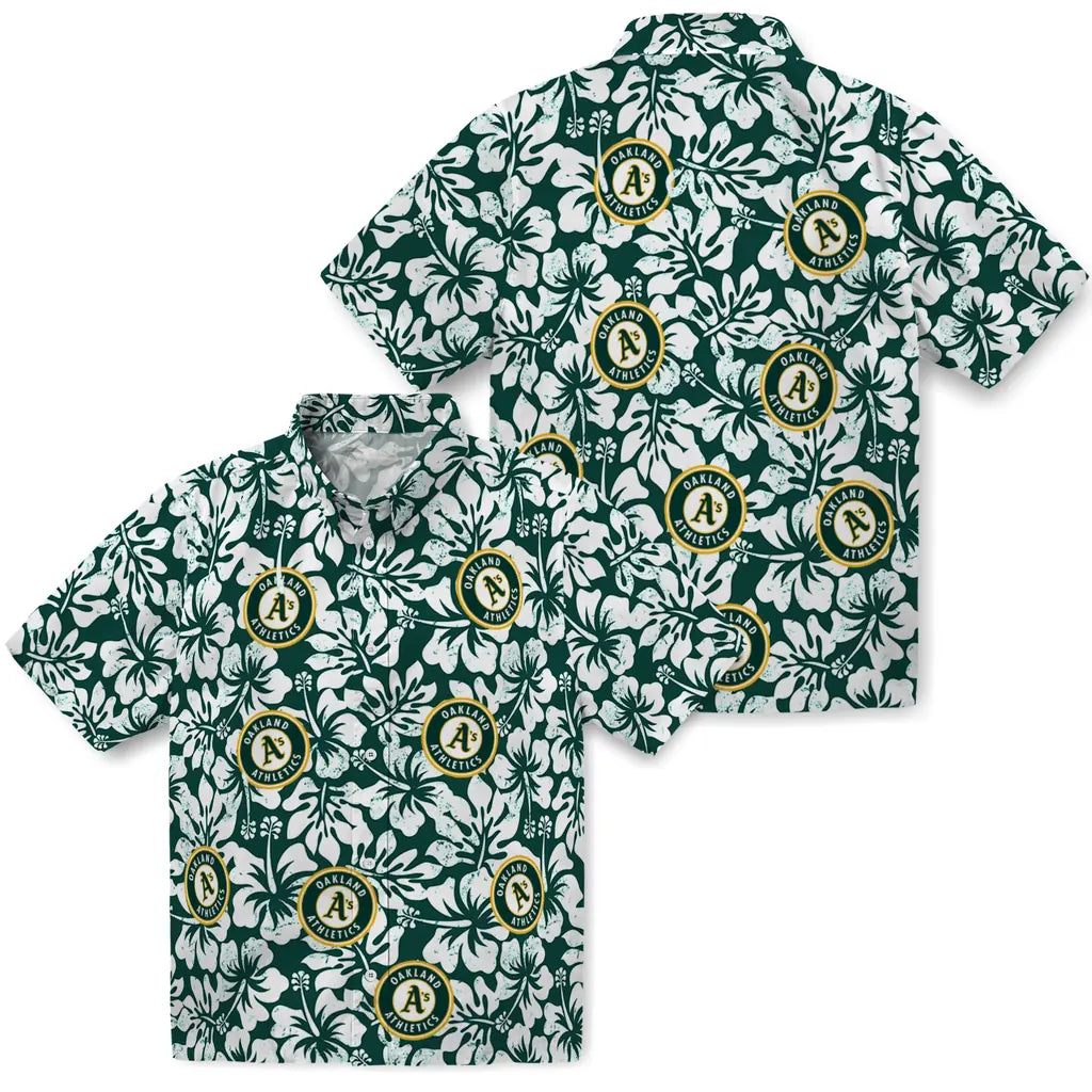 Oakland Athletics Hawaiian Shirt - Hibiscus Motif | Moonbestprint