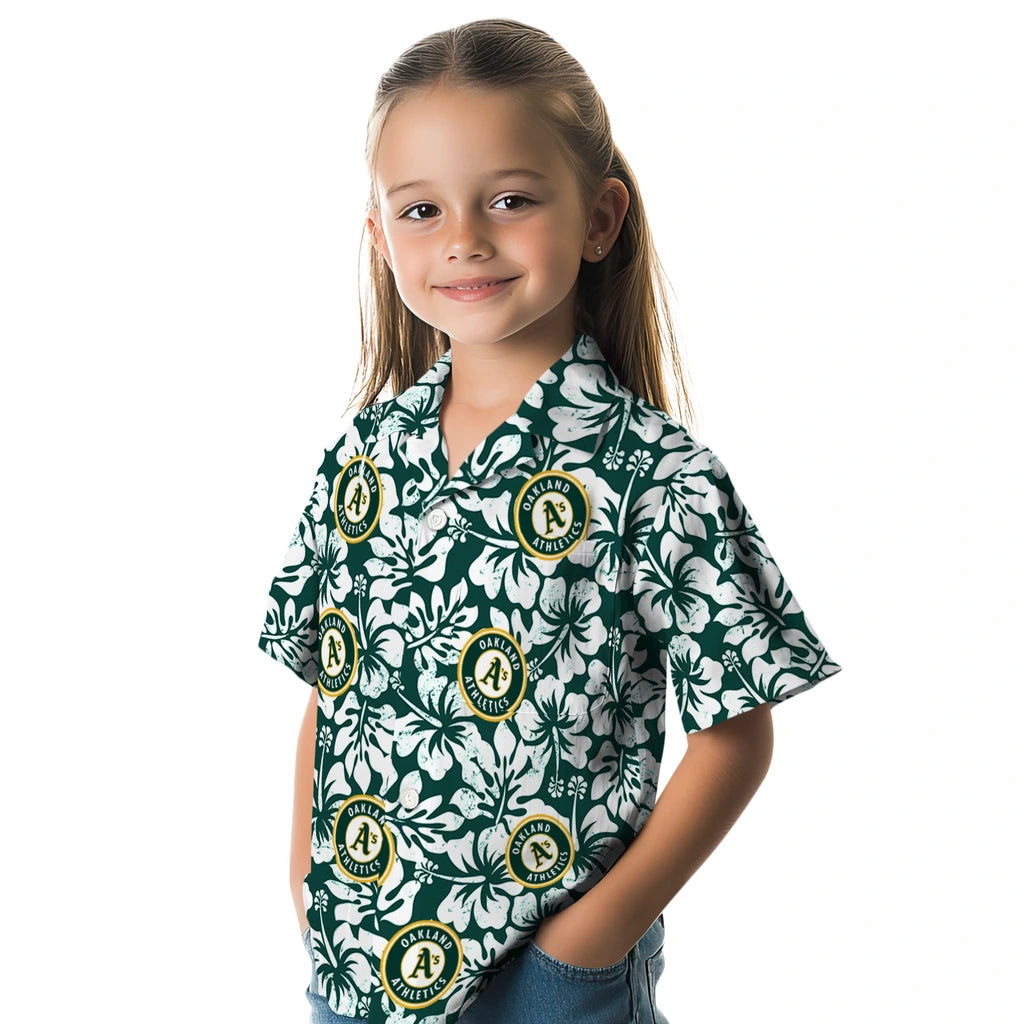 Oakland Athletics Hawaiian Shirt - Hibiscus Motif | Moonbestprint