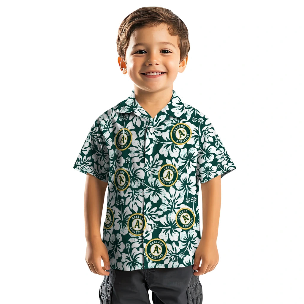 Oakland Athletics Hawaiian Shirt - Hibiscus Motif | Moonbestprint