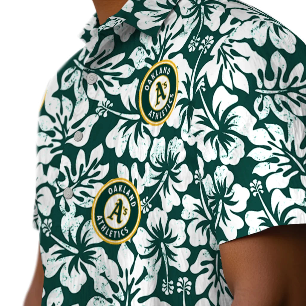 Oakland Athletics Hawaiian Shirt - Hibiscus Motif | Moonbestprint