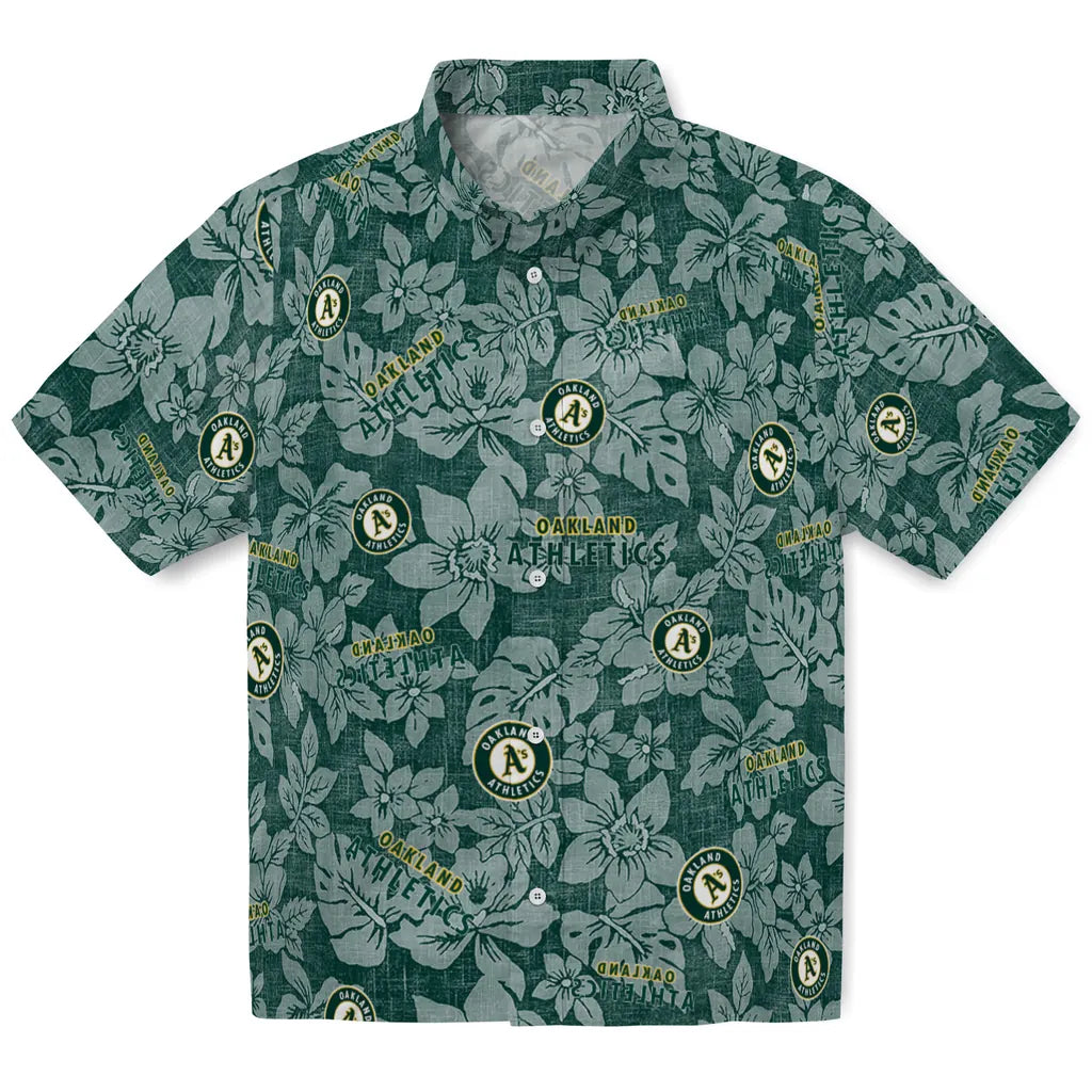 Oakland Athletics Hawaiian Shirt - Hibiscus Oasis | Moonbestprint