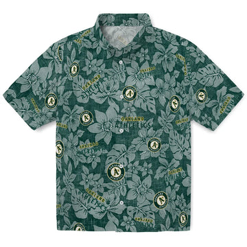 Oakland Athletics Hawaiian Shirt - Hibiscus Oasis | Moonbestprint