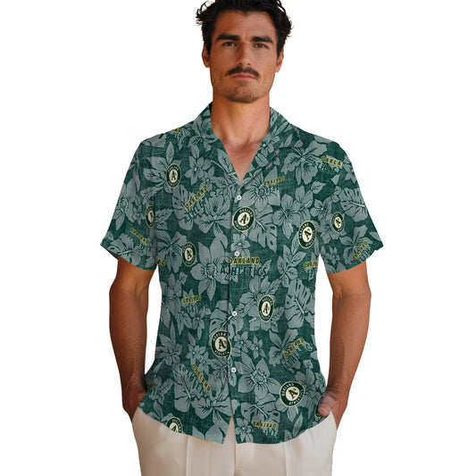 Oakland Athletics Hawaiian Shirt - Hibiscus Oasis | Moonbestprint