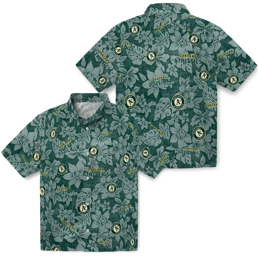 Oakland Athletics Hawaiian Shirt - Hibiscus Oasis | Moonbestprint