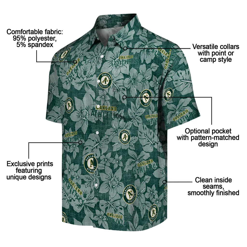 Oakland Athletics Hawaiian Shirt - Hibiscus Oasis | Moonbestprint