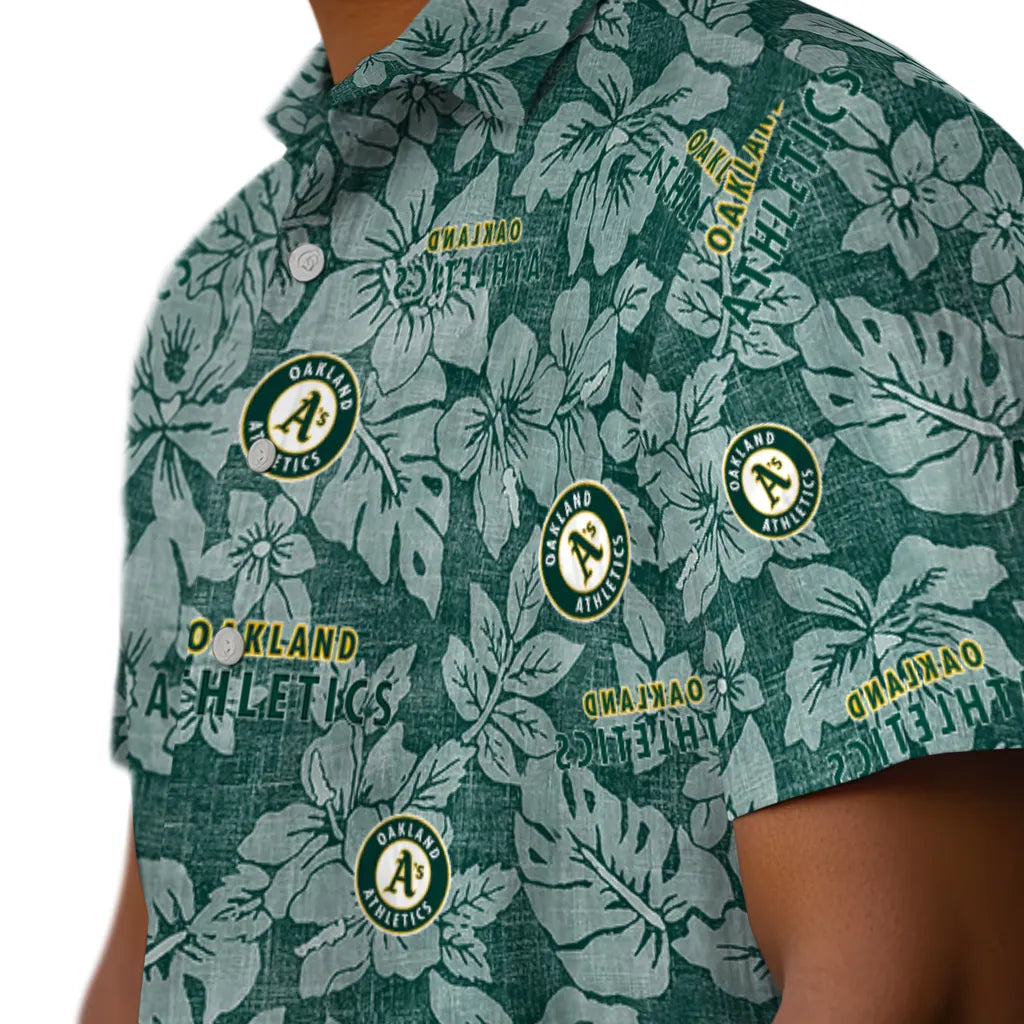 Oakland Athletics Hawaiian Shirt - Hibiscus Oasis | Moonbestprint