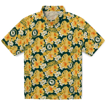Oakland Athletics Hawaiian Shirt - Hibiscus Tropics | Moonbestprint