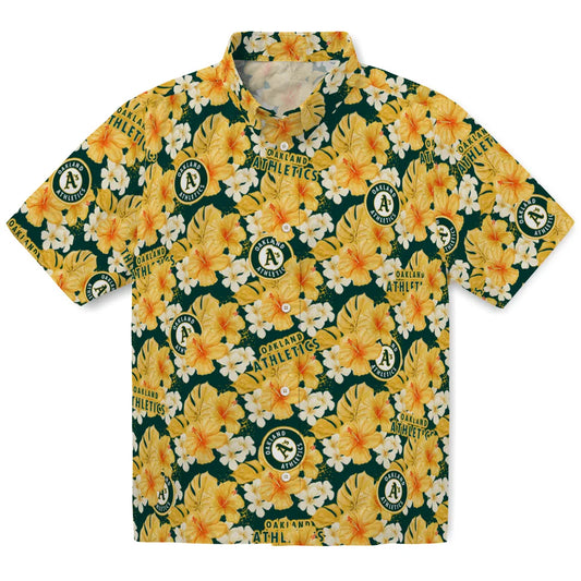Oakland Athletics Hawaiian Shirt - Hibiscus Tropics | Moonbestprint