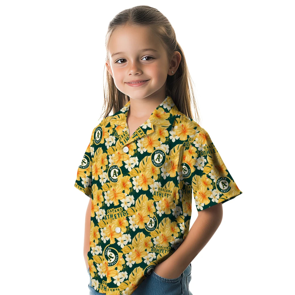 Oakland Athletics Hawaiian Shirt - Hibiscus Tropics | Moonbestprint