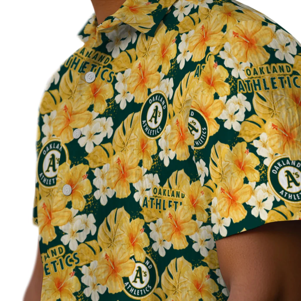 Oakland Athletics Hawaiian Shirt - Hibiscus Tropics | Moonbestprint