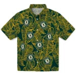 Oakland Athletics Hawaiian Shirt - Leaf Outline | Moonbestprint