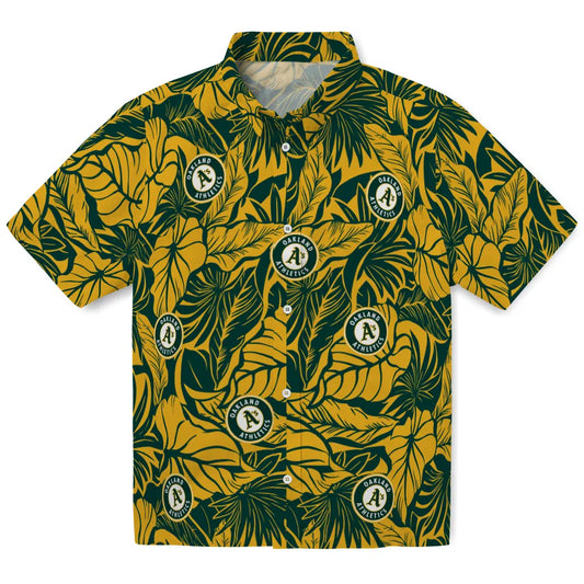 Oakland Athletics Hawaiian Shirt - Monstera Layer | Moonbestprint