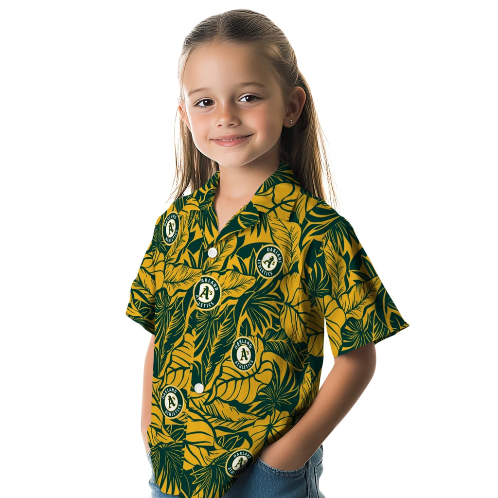 Oakland Athletics Hawaiian Shirt - Monstera Layer | Moonbestprint