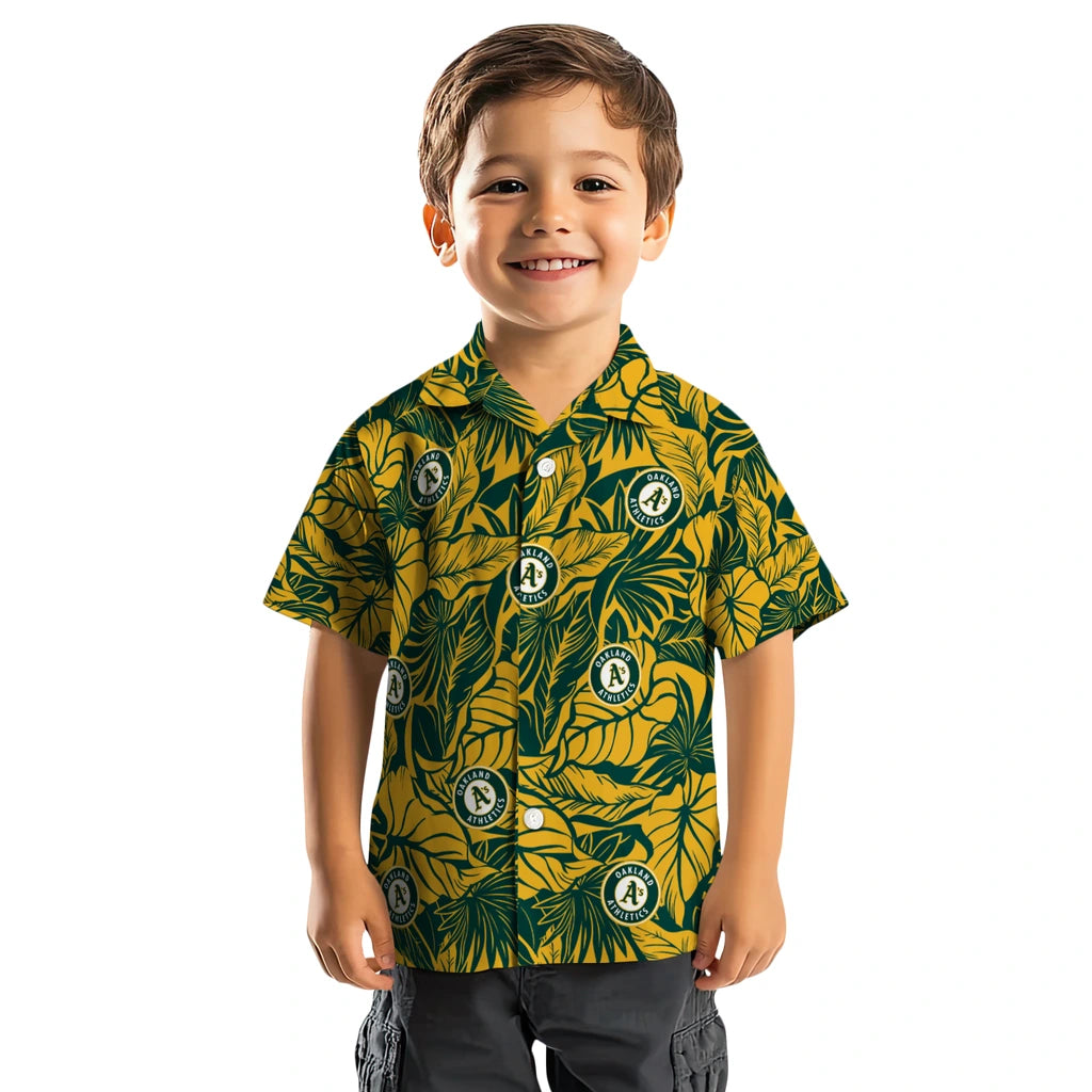 Oakland Athletics Hawaiian Shirt - Monstera Layer | Moonbestprint