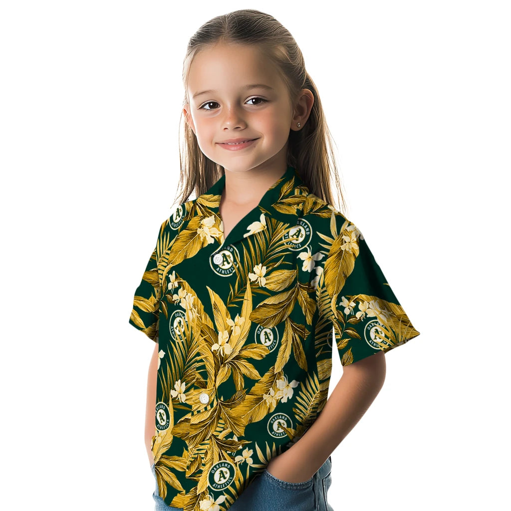 Oakland Athletics Hawaiian Shirt - Palm Leaves | Moonbestprint
