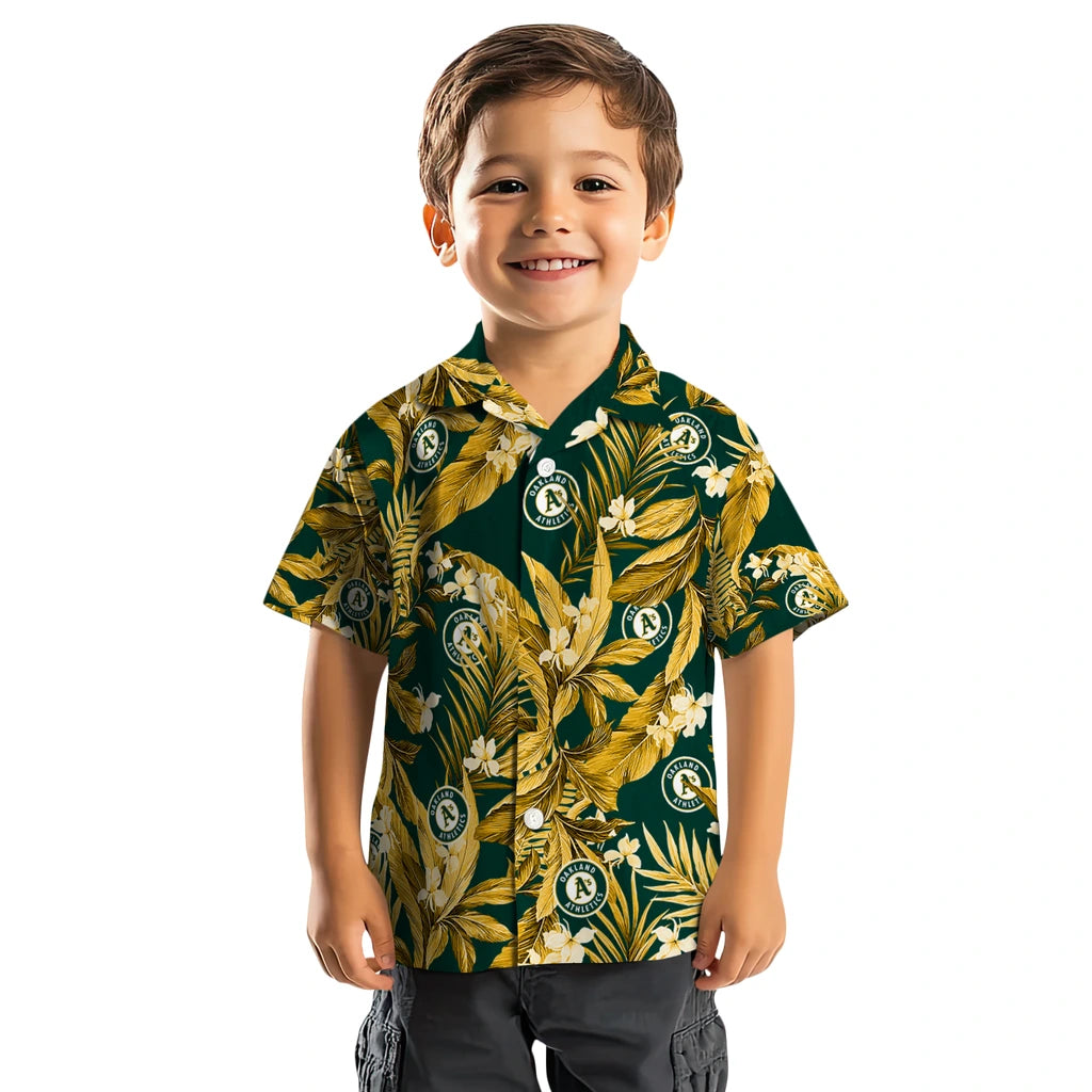 Oakland Athletics Hawaiian Shirt - Palm Leaves | Moonbestprint