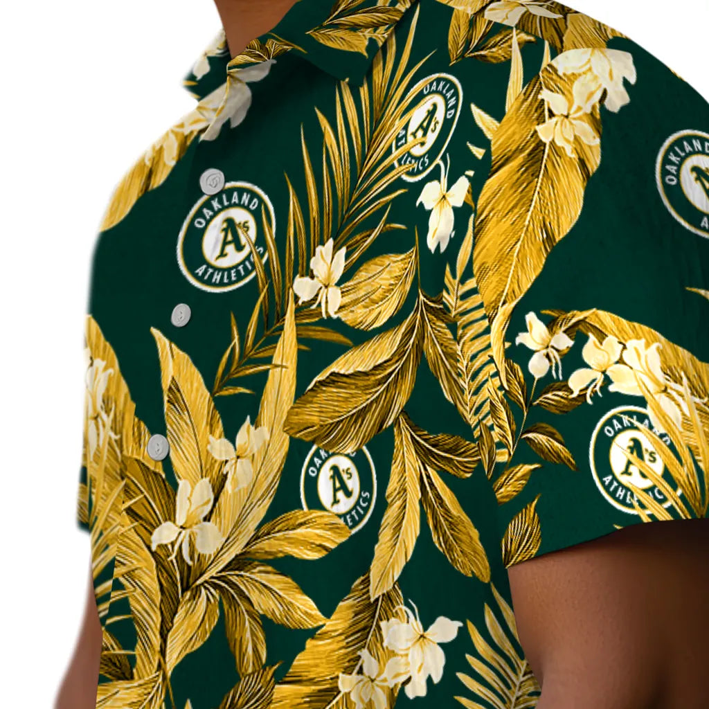 Oakland Athletics Hawaiian Shirt - Palm Leaves | Moonbestprint