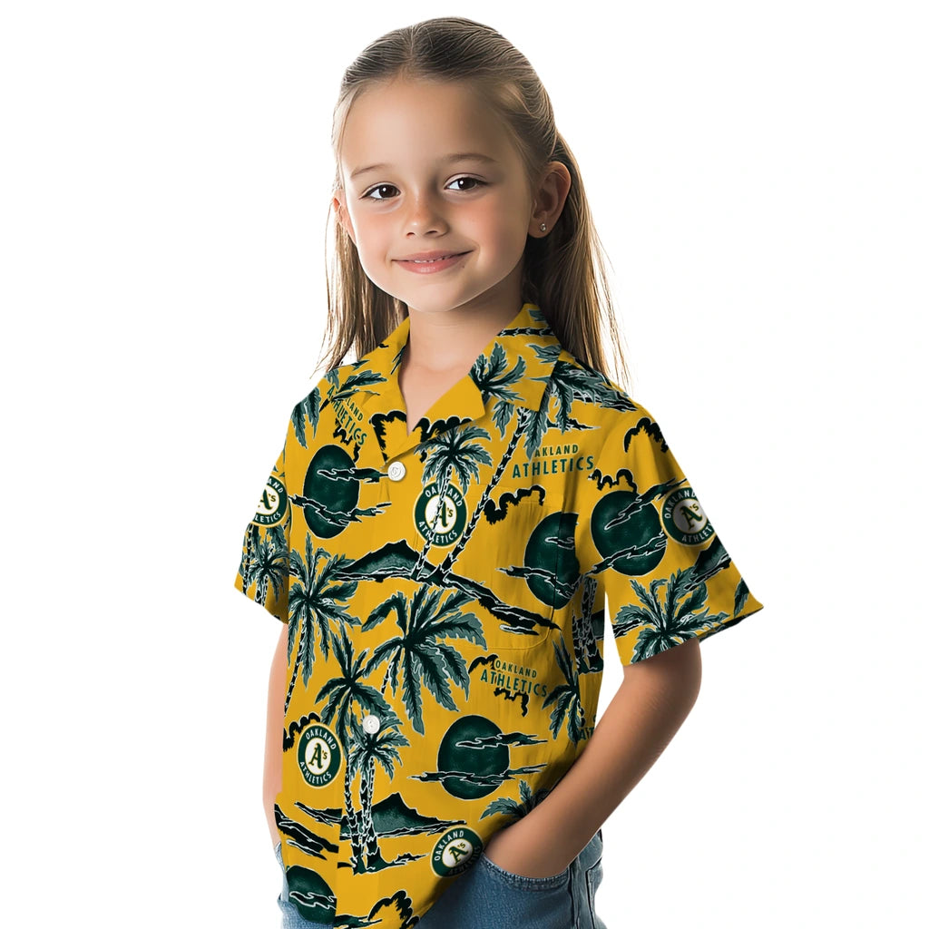 Oakland Athletics Hawaiian Shirt - Palm Sunset | Moonbestprint