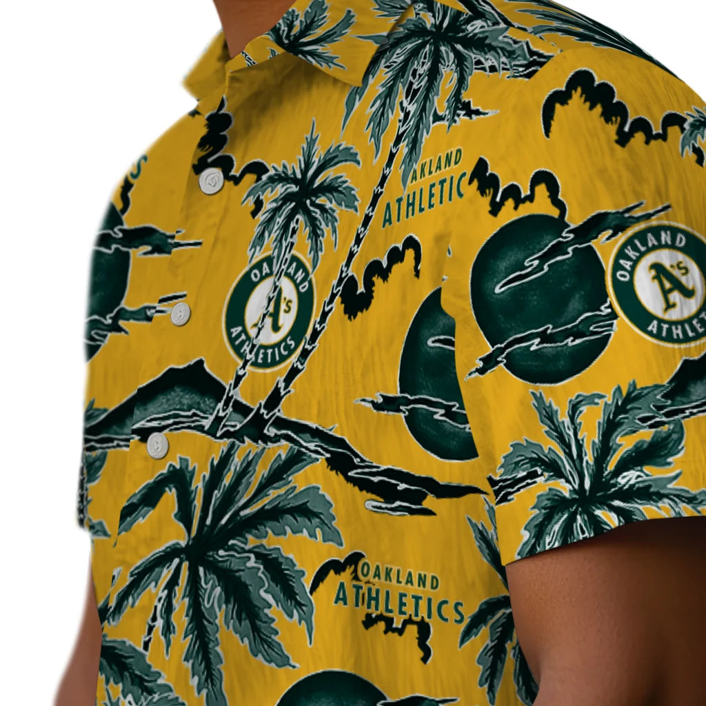 Oakland Athletics Hawaiian Shirt - Palm Sunset | Moonbestprint