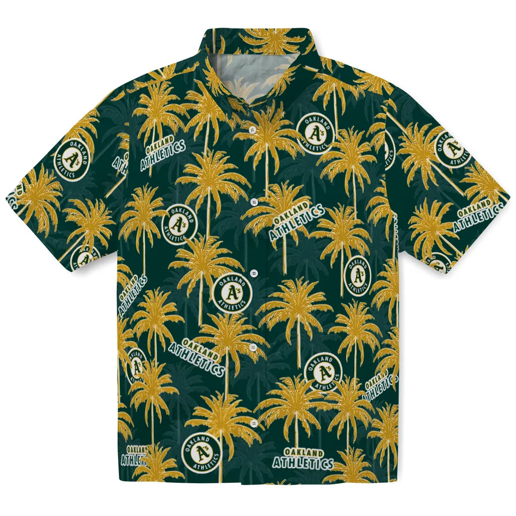 Oakland Athletics Hawaiian Shirt - Palm Tree Motif | Moonbestprint