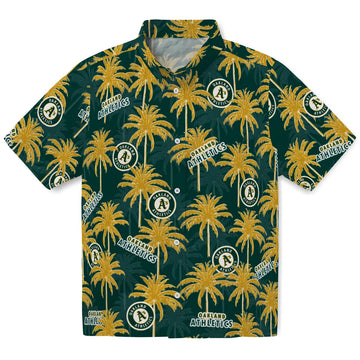 Oakland Athletics Hawaiian Shirt - Palm Tree Motif | Moonbestprint