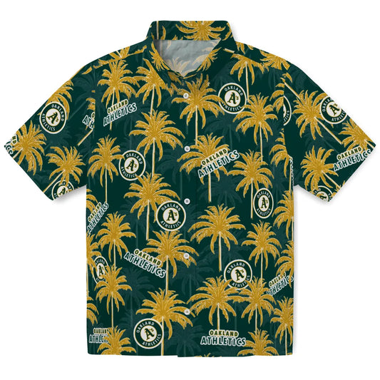 Oakland Athletics Hawaiian Shirt - Palm Tree Motif | Moonbestprint