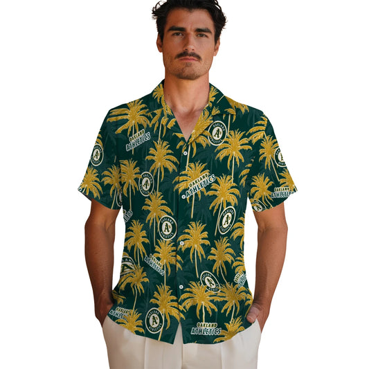 Oakland Athletics Hawaiian Shirt - Palm Tree Motif | Moonbestprint