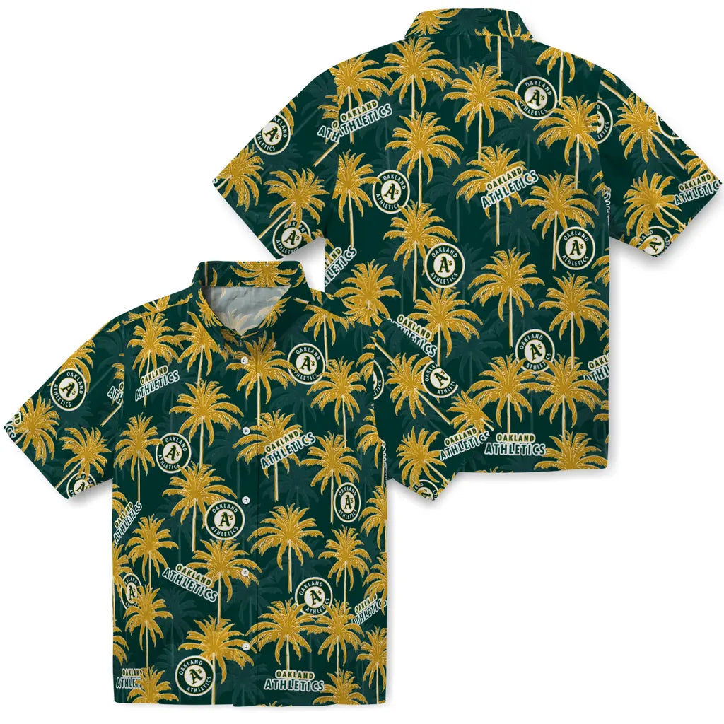 Oakland Athletics Hawaiian Shirt - Palm Tree Motif | Moonbestprint