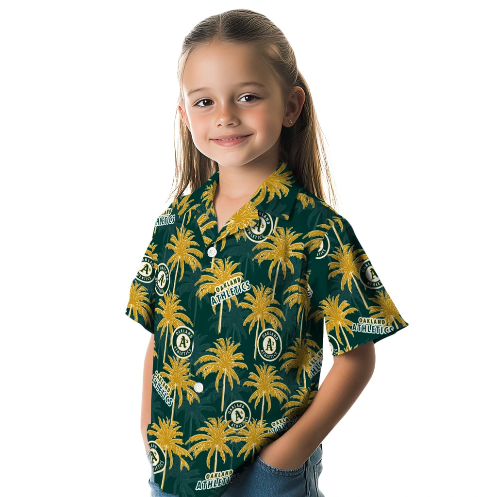 Oakland Athletics Hawaiian Shirt - Palm Tree Motif | Moonbestprint