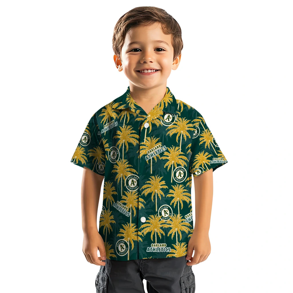 Oakland Athletics Hawaiian Shirt - Palm Tree Motif | Moonbestprint