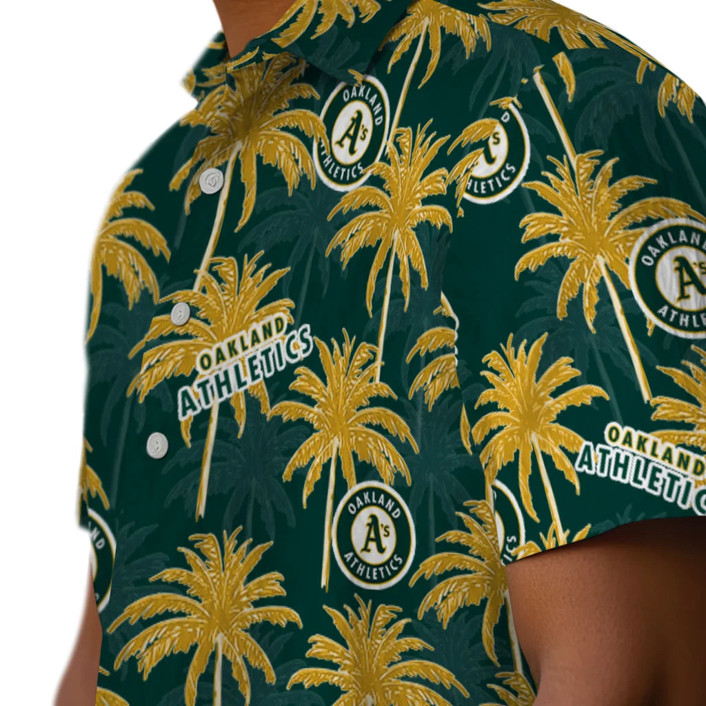 Oakland Athletics Hawaiian Shirt - Palm Tree Motif | Moonbestprint
