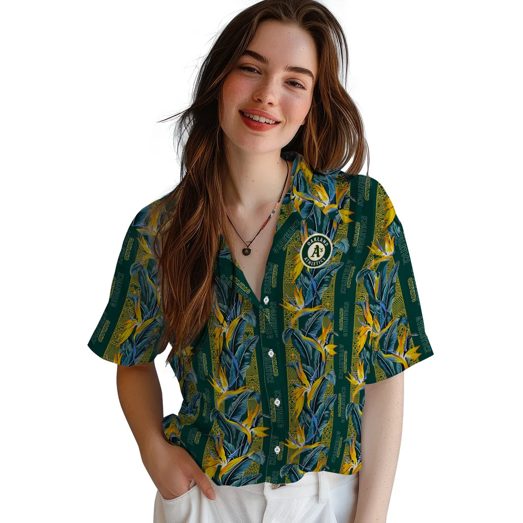 Oakland Athletics Hawaiian Shirt - Paradise Vines | Moonbestprint