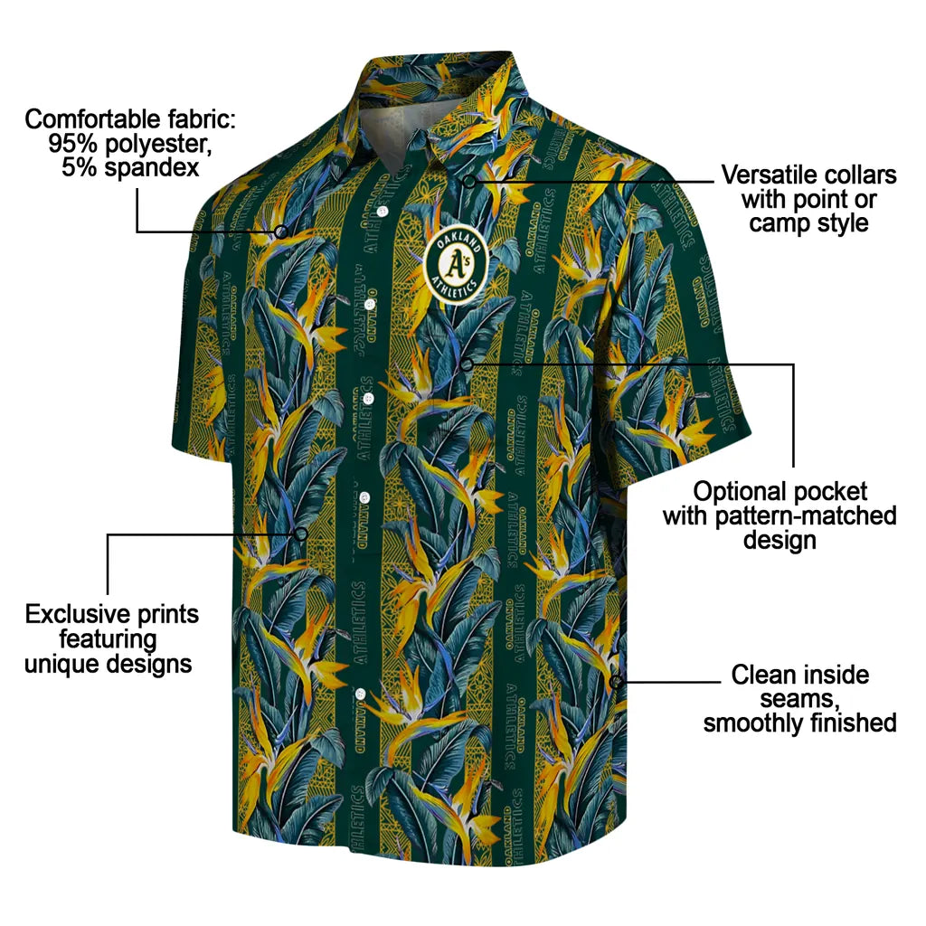 Oakland Athletics Hawaiian Shirt - Paradise Vines | Moonbestprint